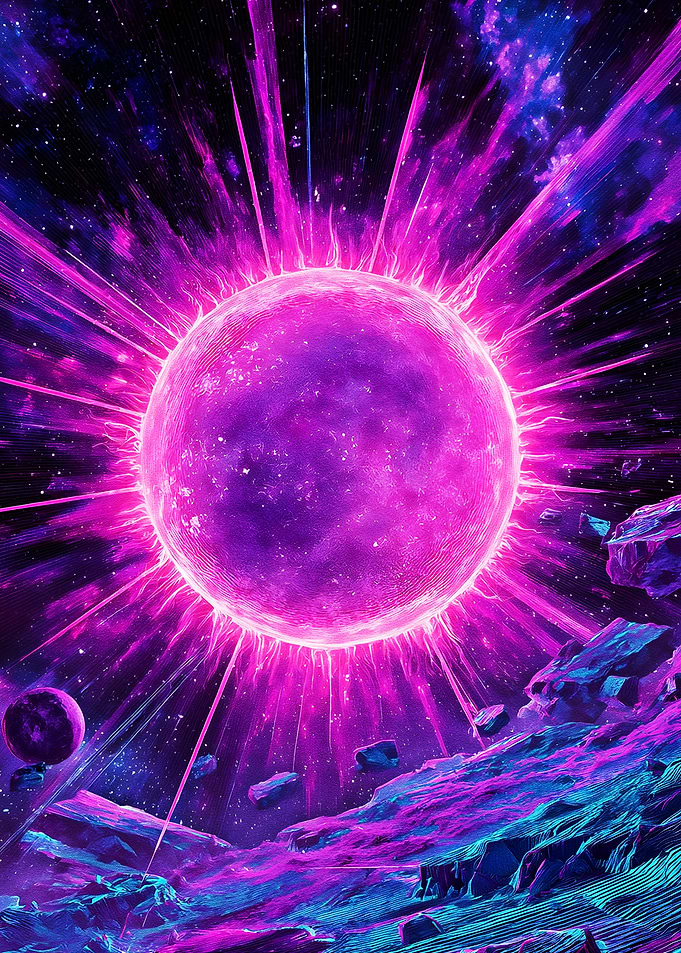 Purple Star in Space