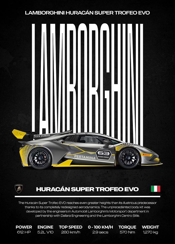 Lamborghini Huracán Super Trofeo EVO Poster