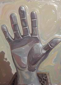 Metallic Hand Sculpture Painting