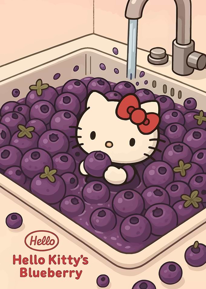 Hello Kitty's Blueberry Bath