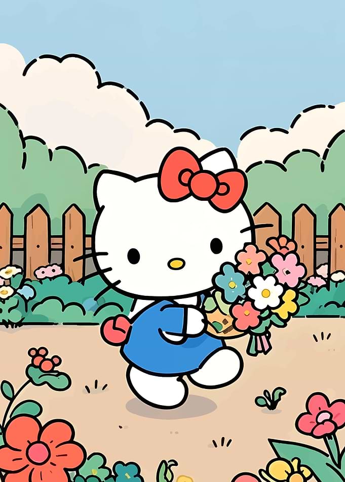 Hello Kitty with Flowers