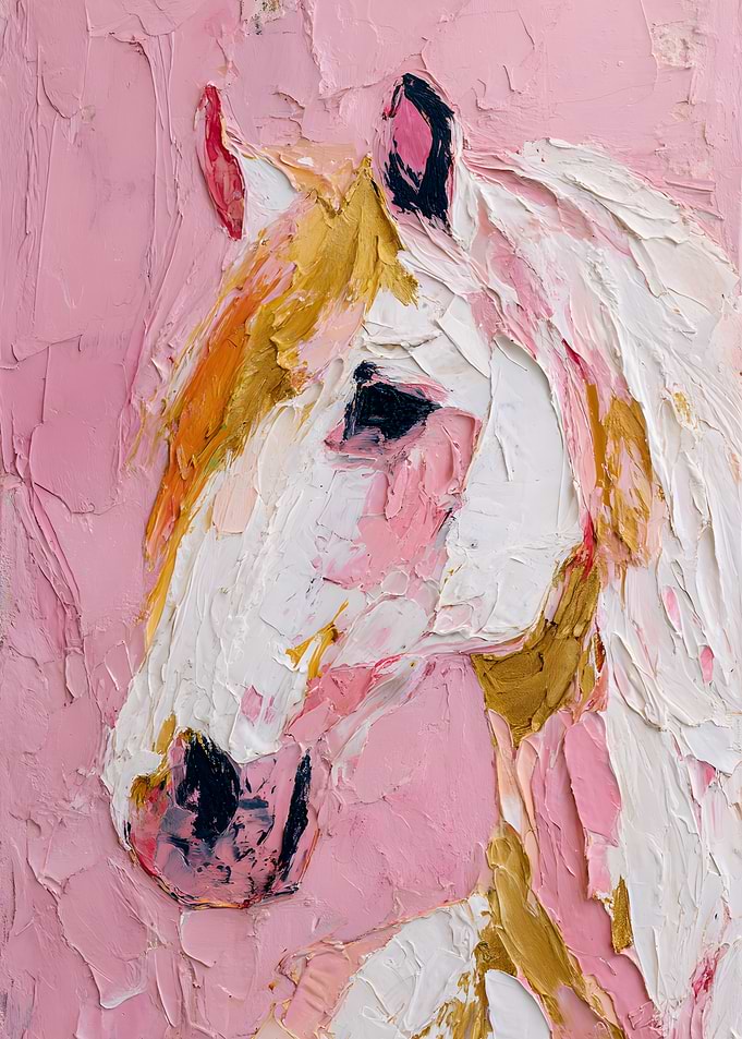 Pink Horse Oil Painting