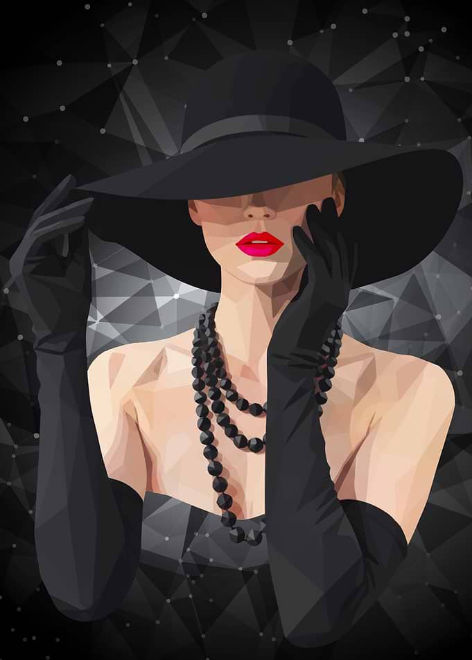 Elegance in Shadow Low Poly Art
