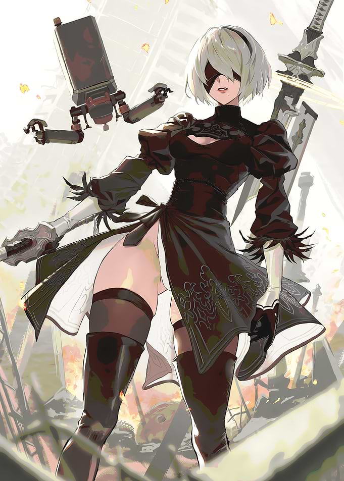 2B Nier Automata Digital Art