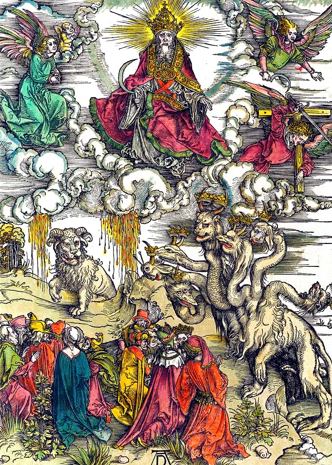 Vision of the Beast Albrecht Durer Engraving