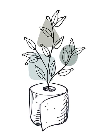 Toilet Paper Roll with Plant