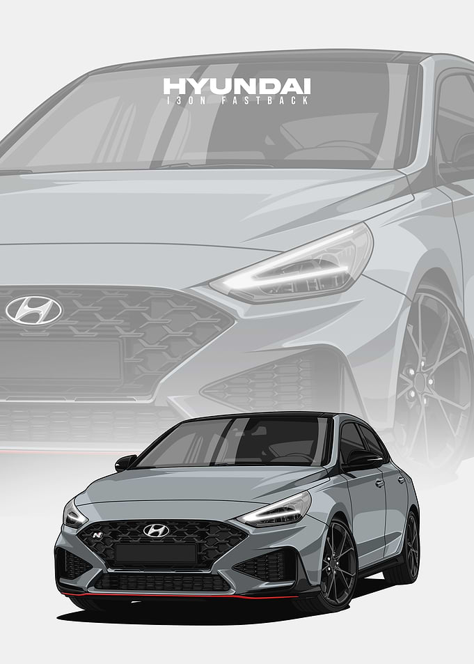 Hyundai i30N Fastback Car Illustration