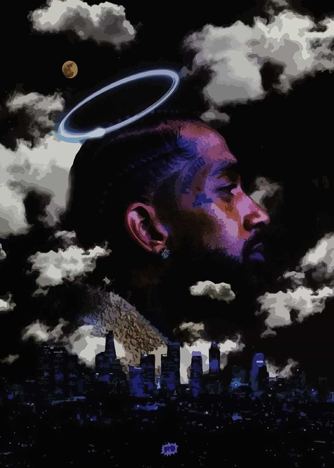 Nipsey Hussle Portrait with Halo