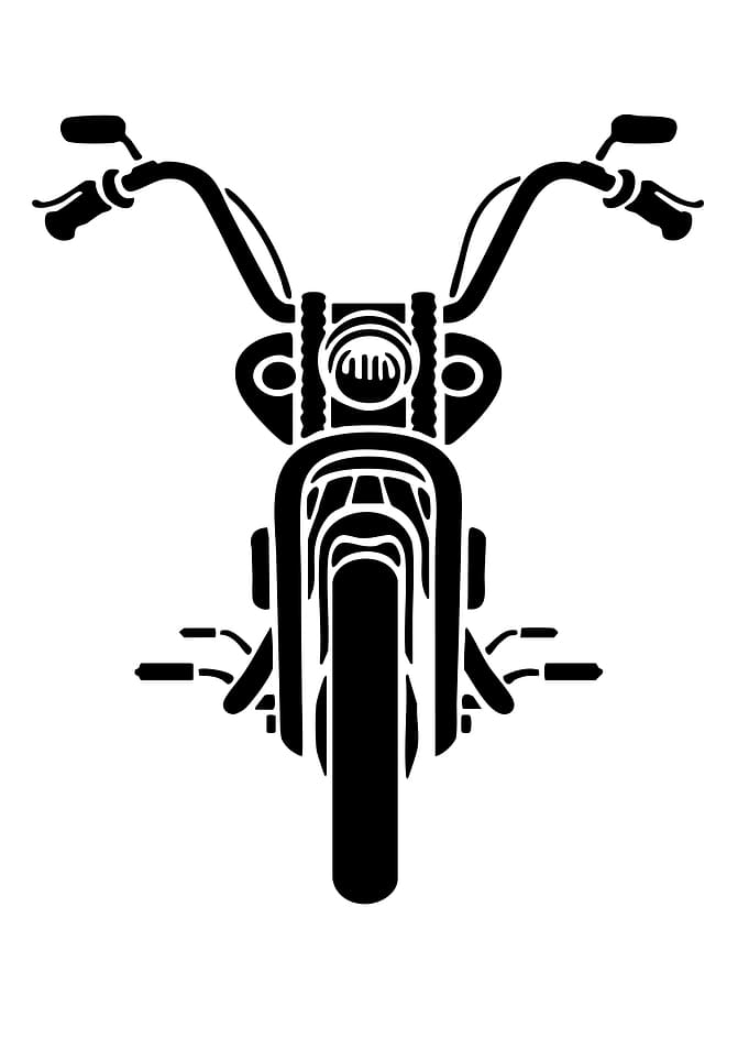 Motorcycle Front View Black and White
