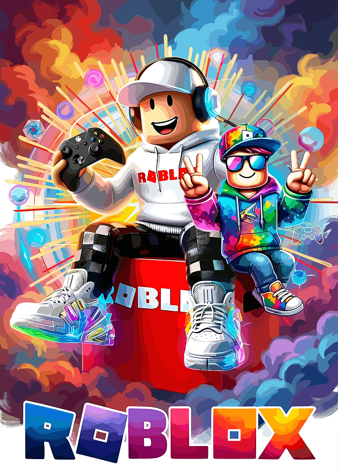 Roblox characters with controller and peace