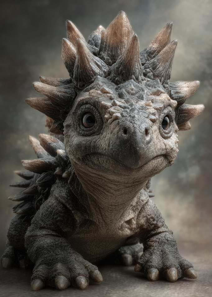 Cute Baby Dinosaur with Spikes
