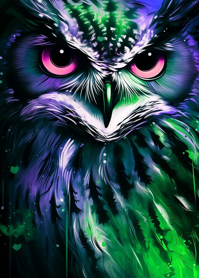 Colorful Owl Portrait