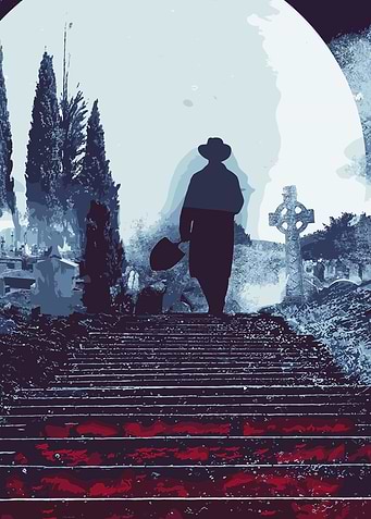 Graveyard Steps Silhouette