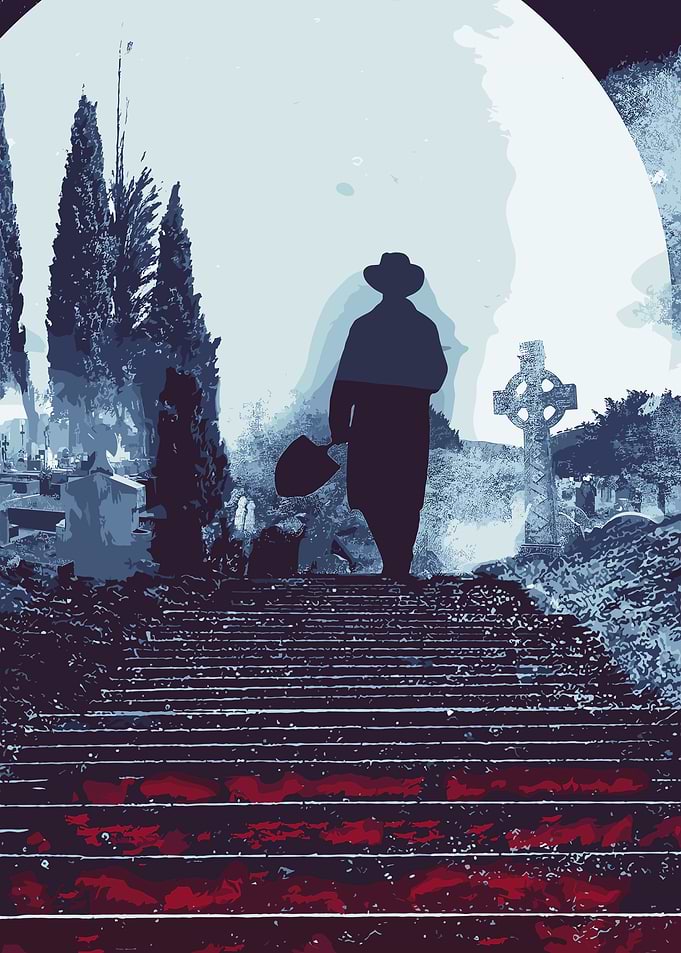 Graveyard Steps Silhouette