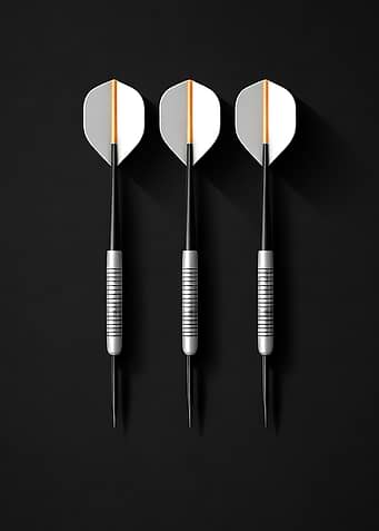 White Darts Black Background minimalistic