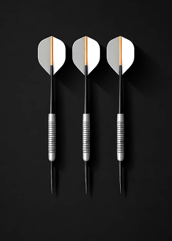 White Darts Black Background minimalistic