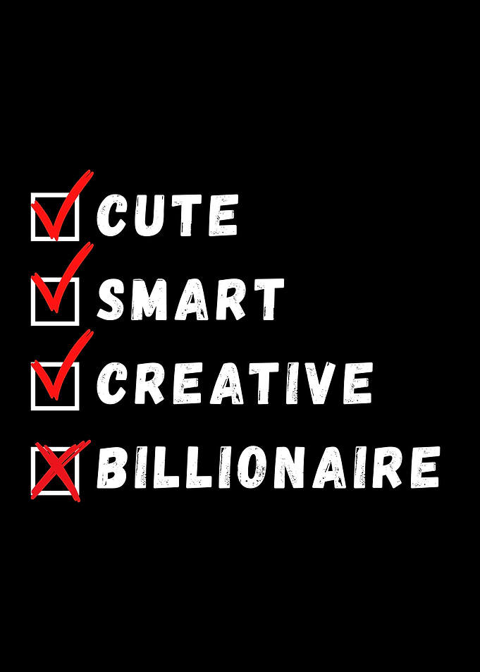 Cute, Smart, Creative, Not Billionaire