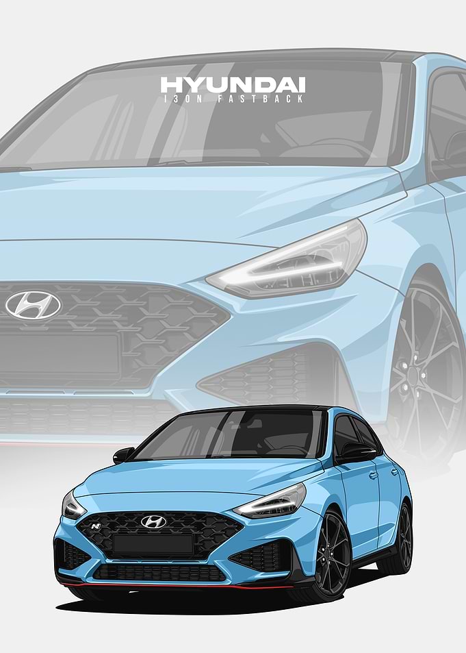 Hyundai i30N Fastback Car Illustration