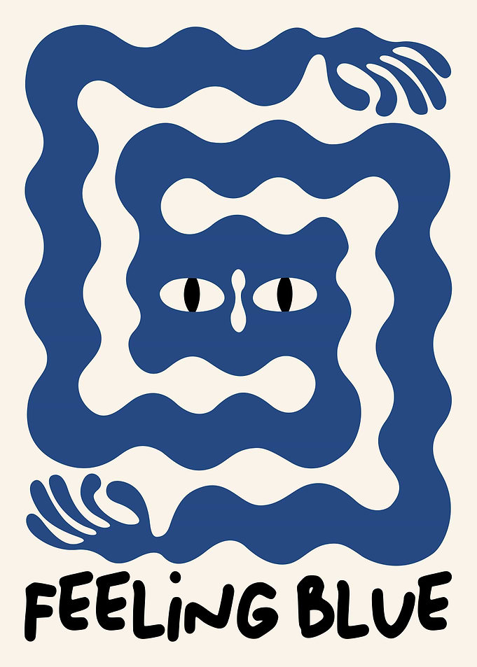 Retro Vintage Poster – Feeling Blue