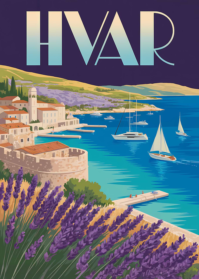Hvar Travel Poster