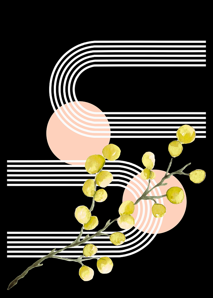Floral Art with Geometric Shapes