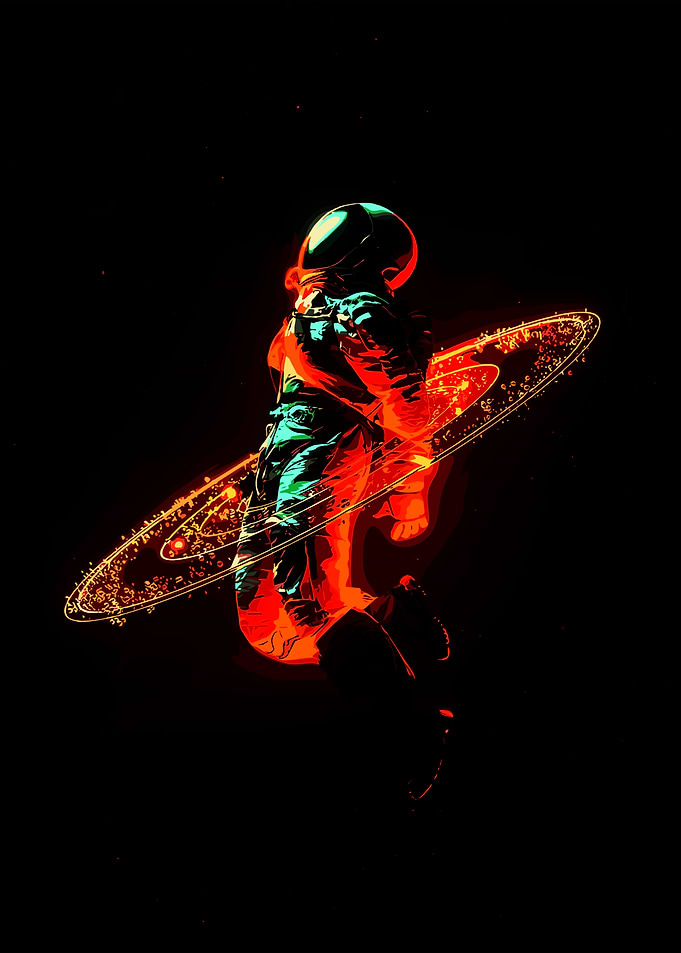 Astronaut in Space with Ring
