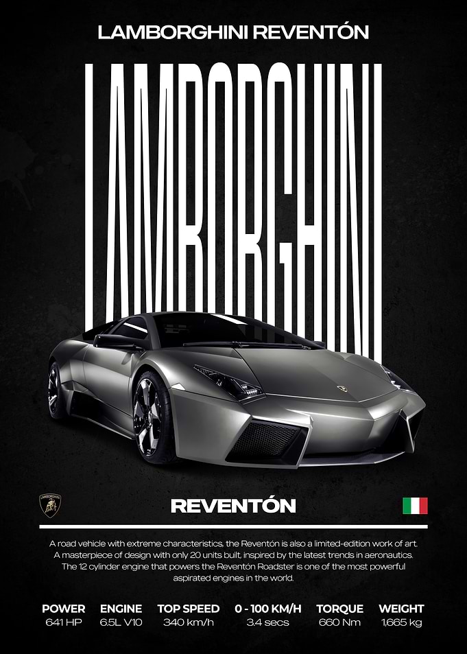 Lamborghini Reventón Car Poster