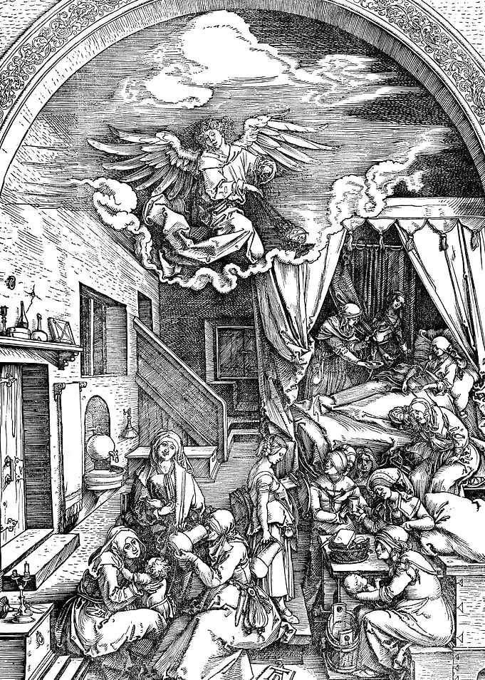 Birth of the Virgin Mary Albrecht Durer Engraving
