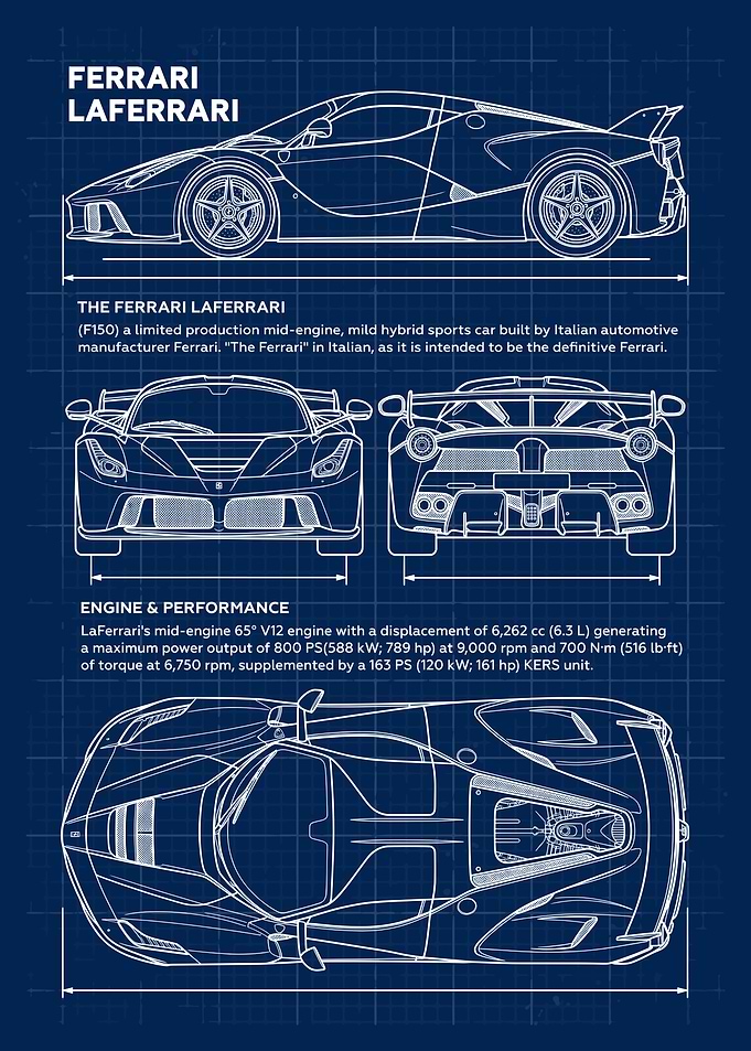 Car Ferrari La Ferrari Blueprint