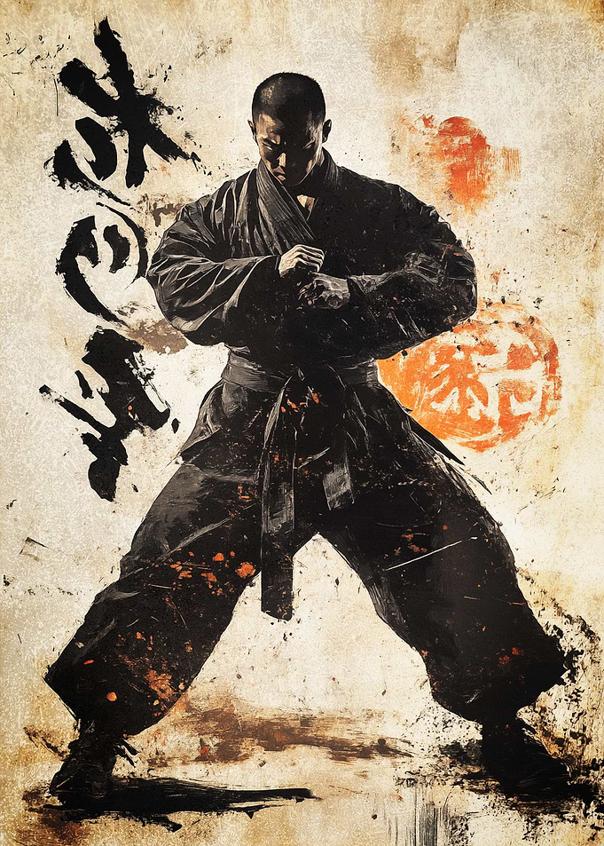 Martial Arts Master in Action Pose