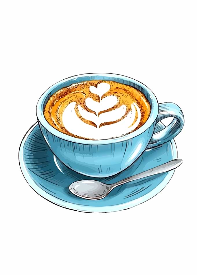 Blue Cup of Coffee Illustration