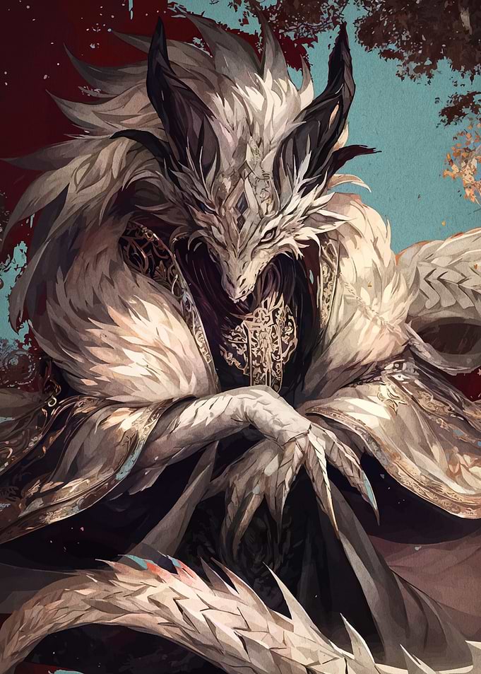 Dragon-like Creature in Regal Attire