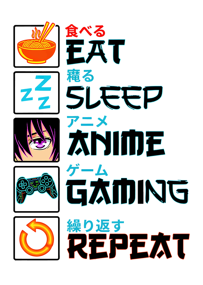 Eat Sleep Anime Gaming Repeat
