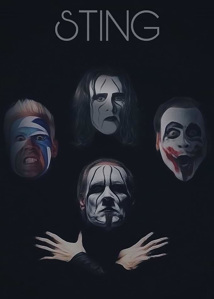 Sting Wrestling Character Faces Collage