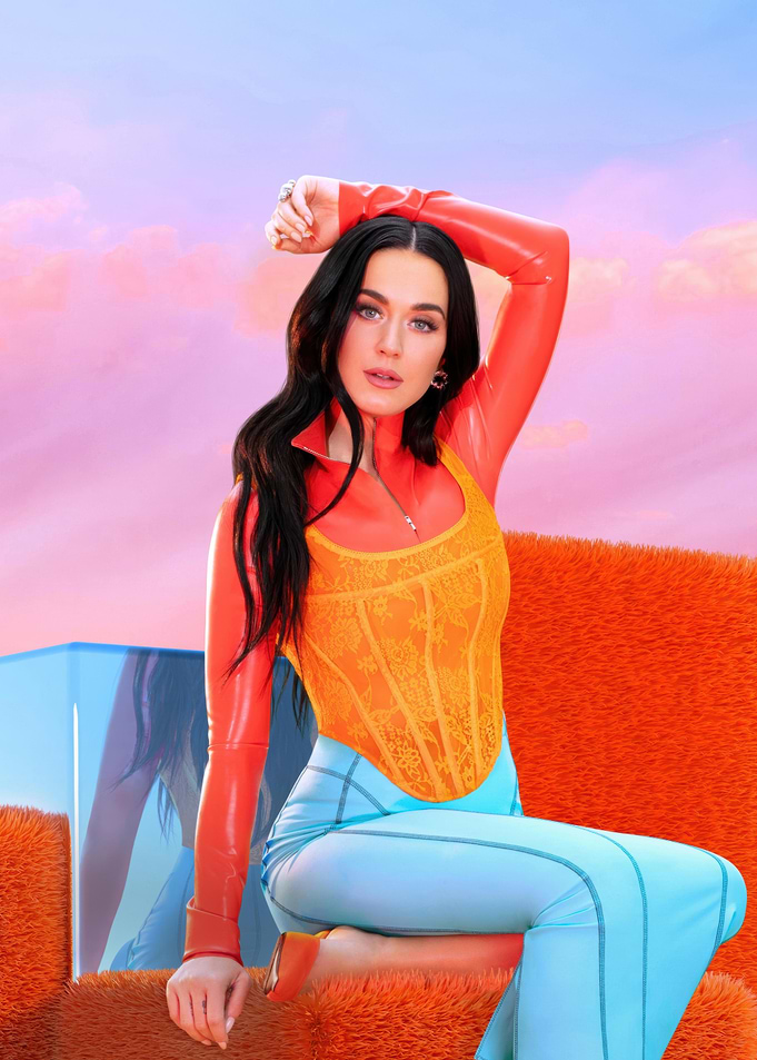 Katy Perry in Orange and Blue