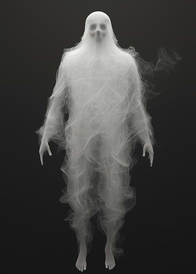 Ethereal Figure in Dark Void