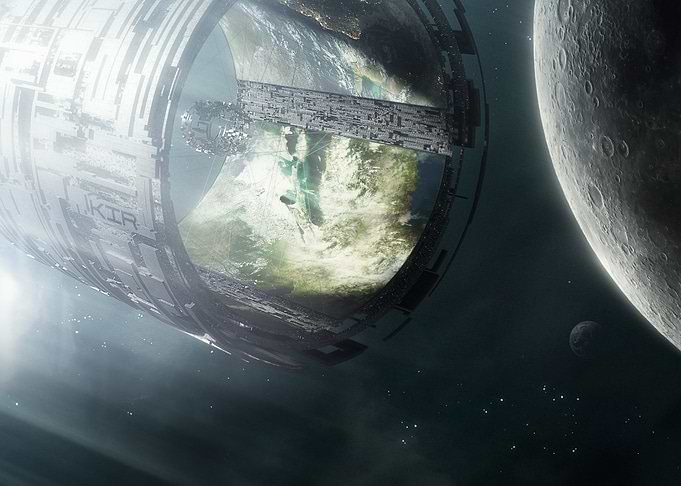 Space Station Orbiting Earth