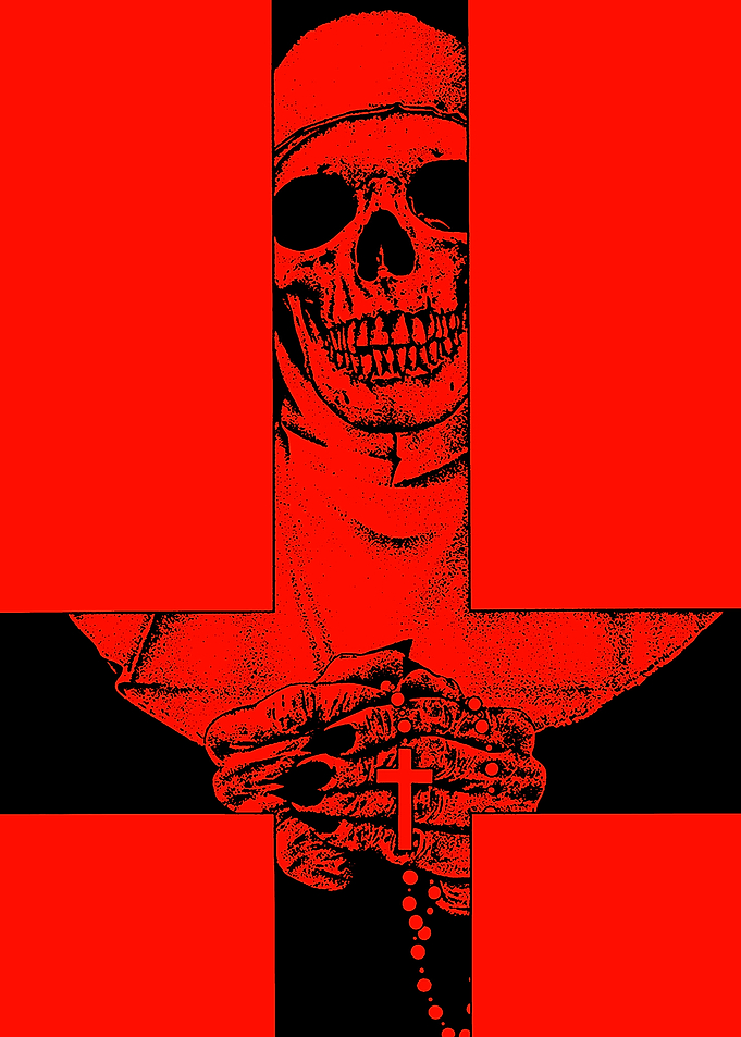Red Skull Nun Inverted Cross