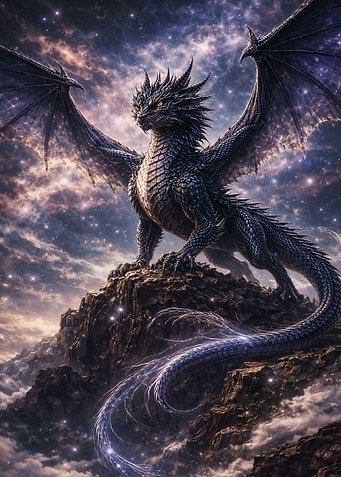 Majestic Dragon on Mountain Peak
