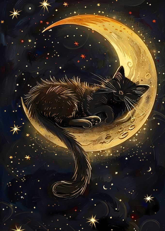 Cat Nap on the Moon