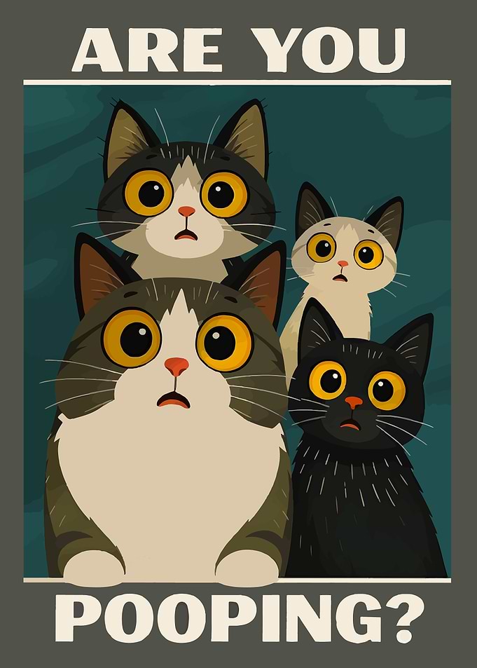 Are You Pooping? Cats Cartoon
