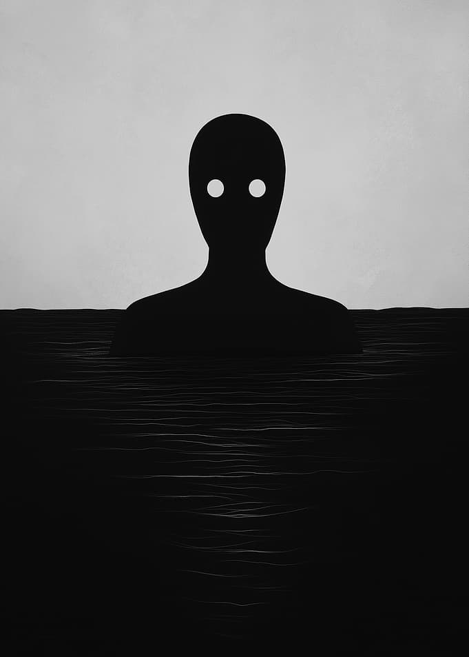 Monochrome Figure in Water