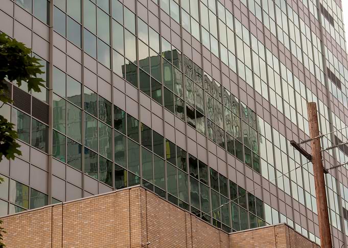 Modern Building Facade with Reflections