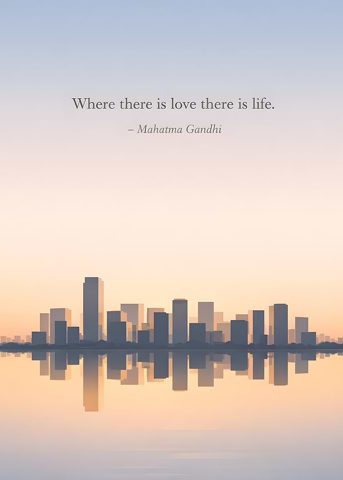 Love and Life Cityscape Reflection