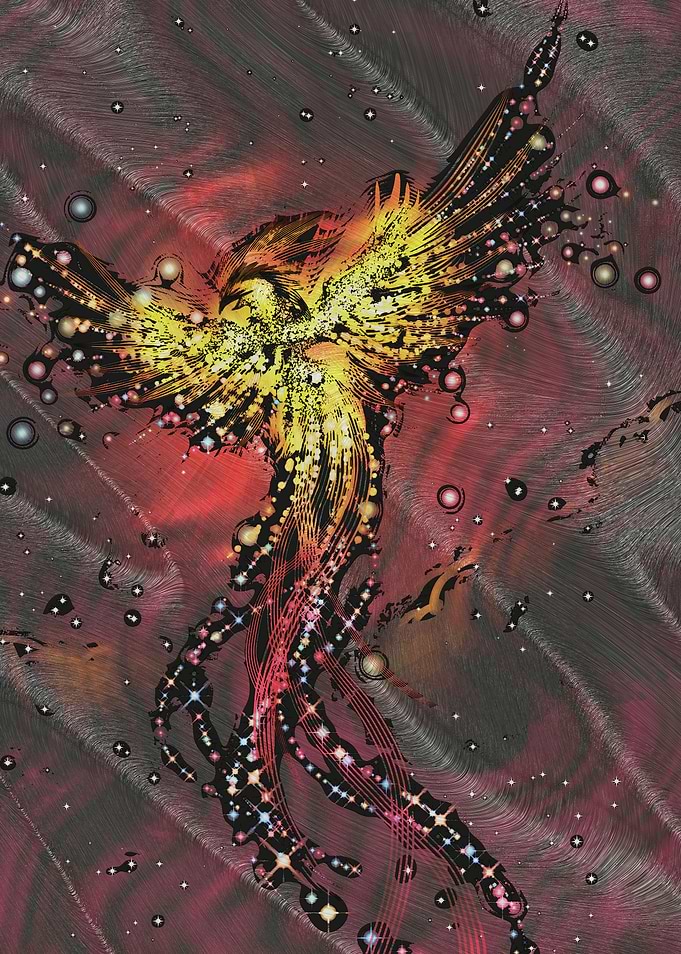 Purple Phoenix Tiffany Glass