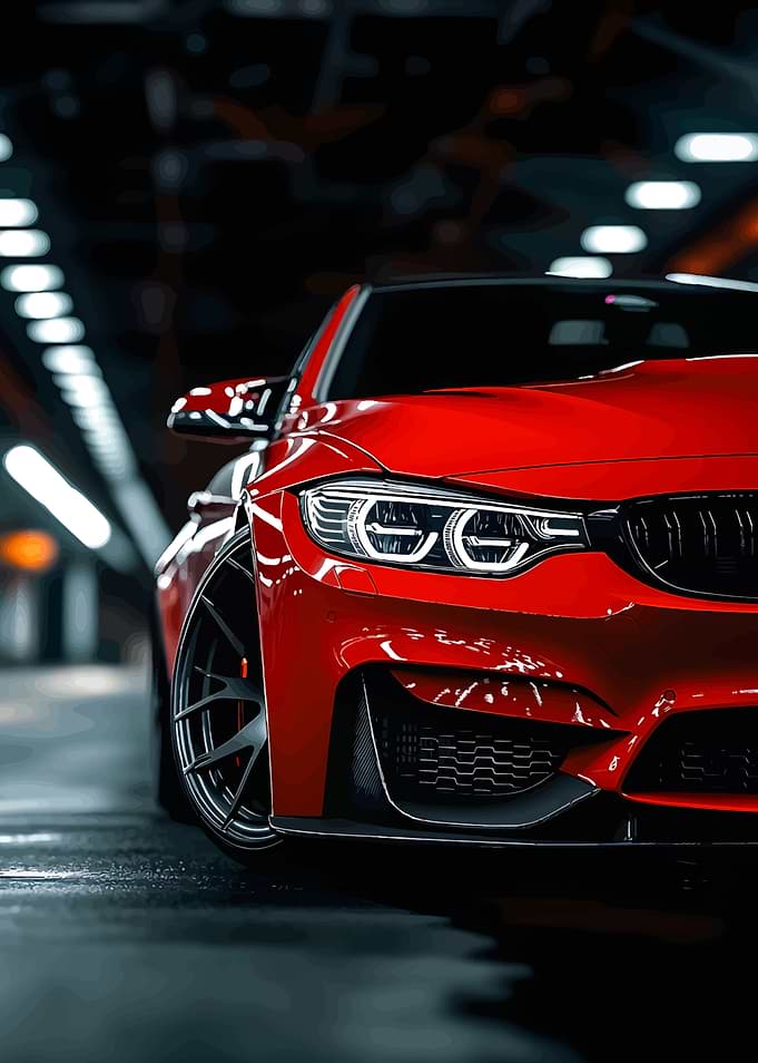 Red Sports Car Close-Up
