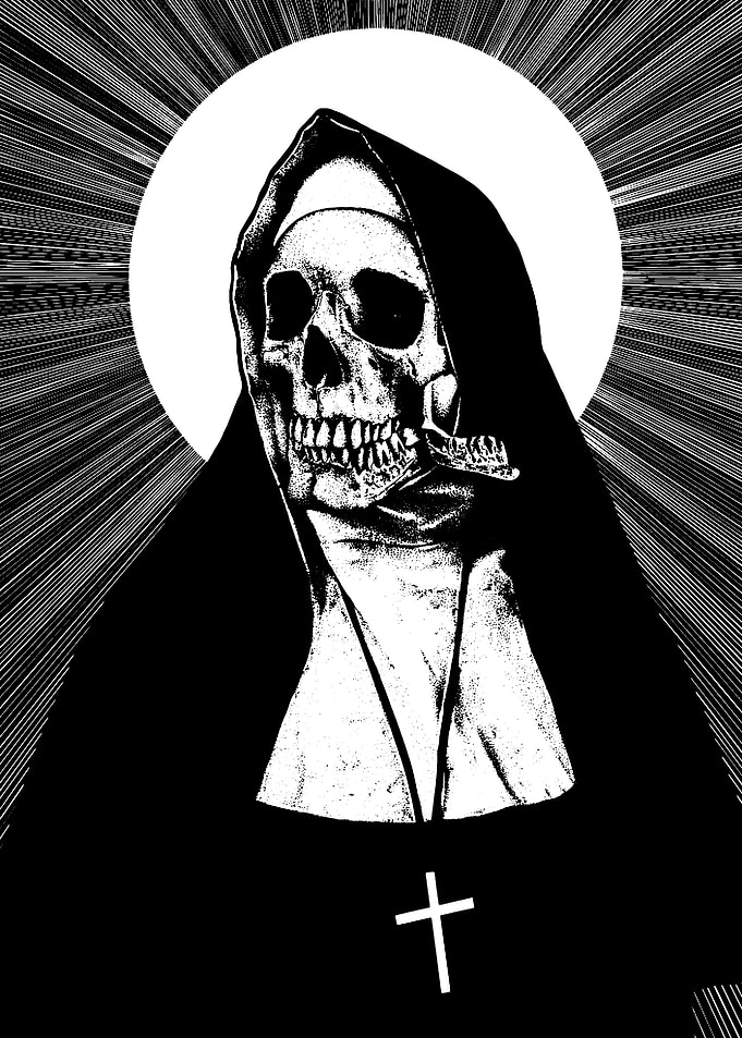 Skeletal Nun with Halo