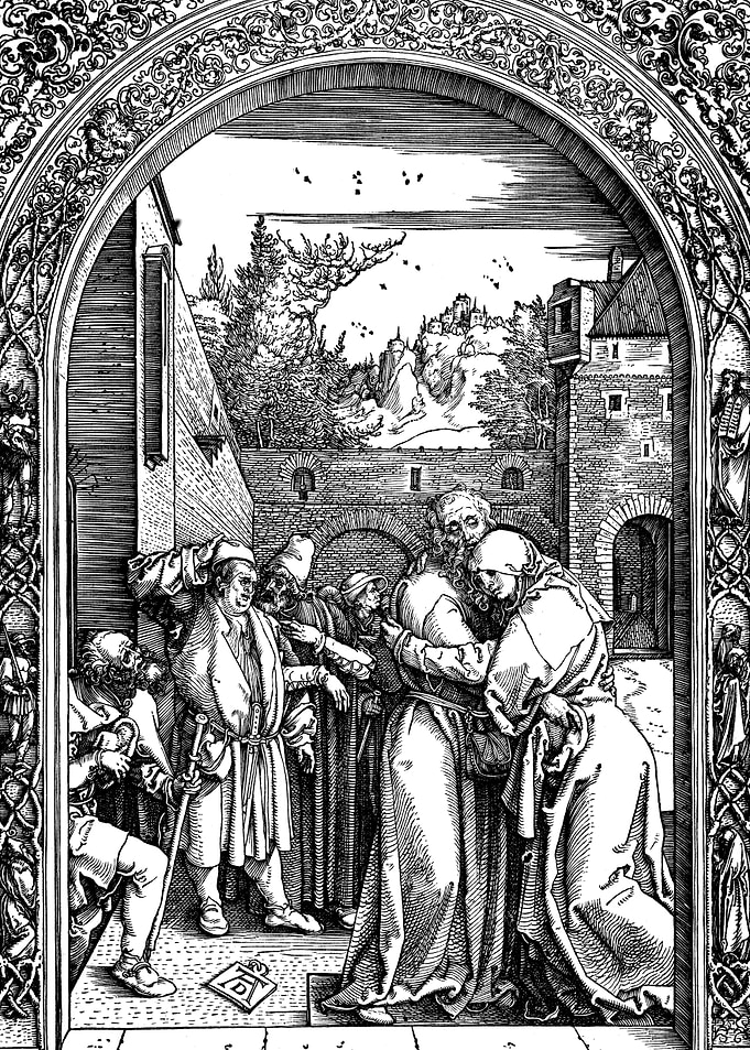 Meeting at the Golden Gate Albrecht Durer Engraving
