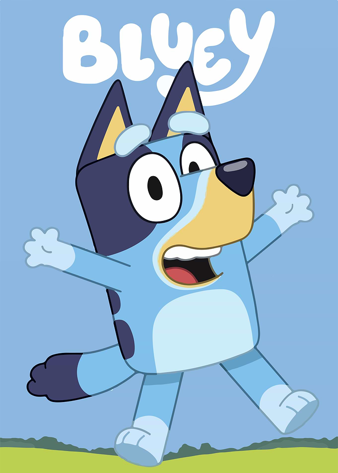 Bluey Cartoon Character Illustration