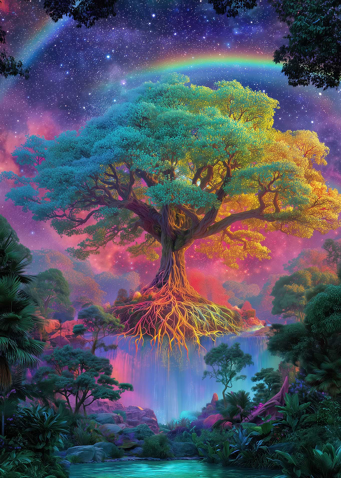 Colorful Tree of Life Landscape